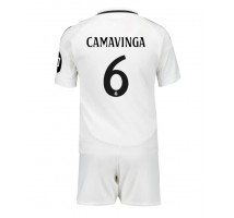 Real Madrid Eduardo Camavinga #6 Koszulka Podstawowa dzieci 2024-25 Krótki Rękaw (+ krótkie spodenki)